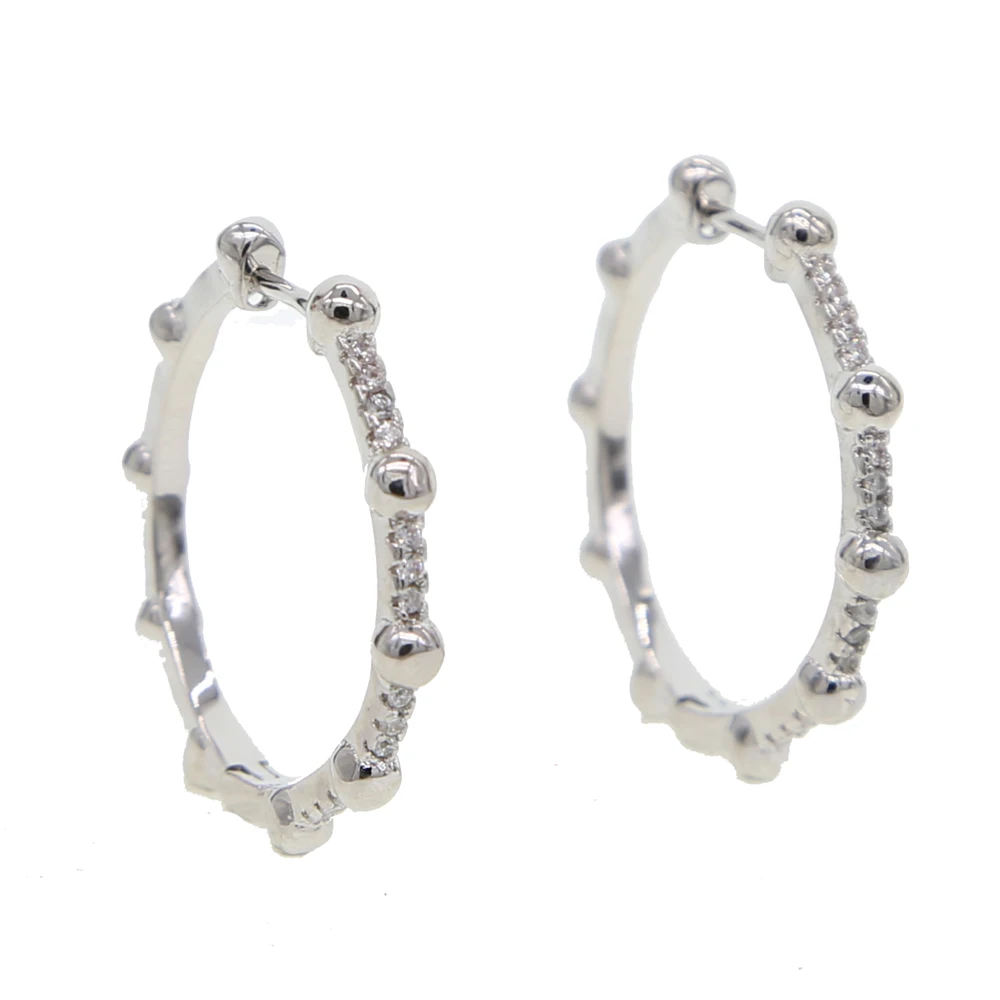 Круглые серьги кольца с микрозакрепкой 27 мм|Серьги-кольца| |