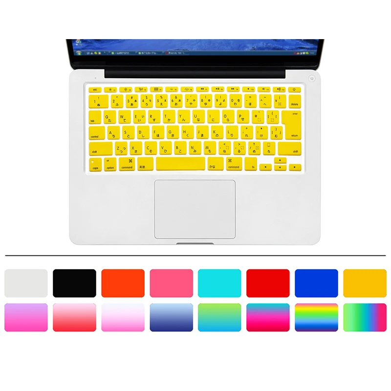 yellow HRH Лидер продаж силиконовая JP Японская Клавиатура Защитная пленка для Mac Book Air 11 11,6 японская версия A1370 A1456 - Цвет: yellow