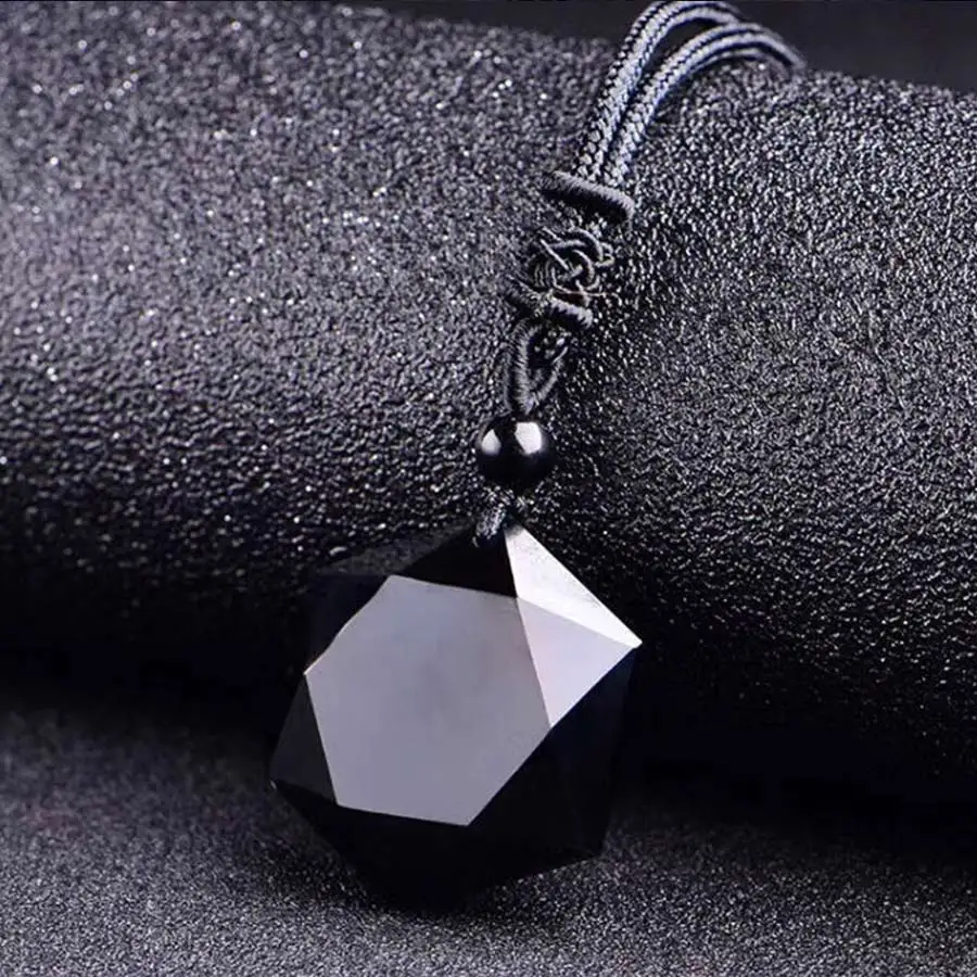 Ожерелья Obsidian с гексаграммой для женщин подвески из натурального