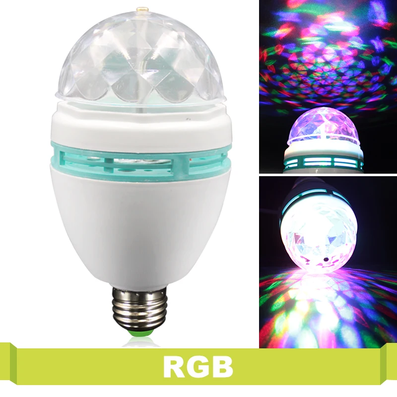 110V 220V E27 RGB светодиодный светильник 3W дискоклуб вечерние красочные Волшебные