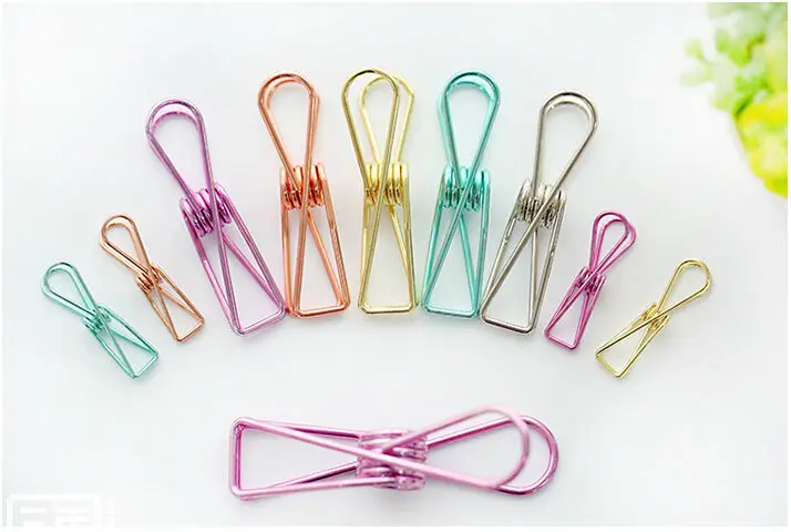 Простой ретро полый металлический зажим для бумаги красочные Зажимы filofax умный