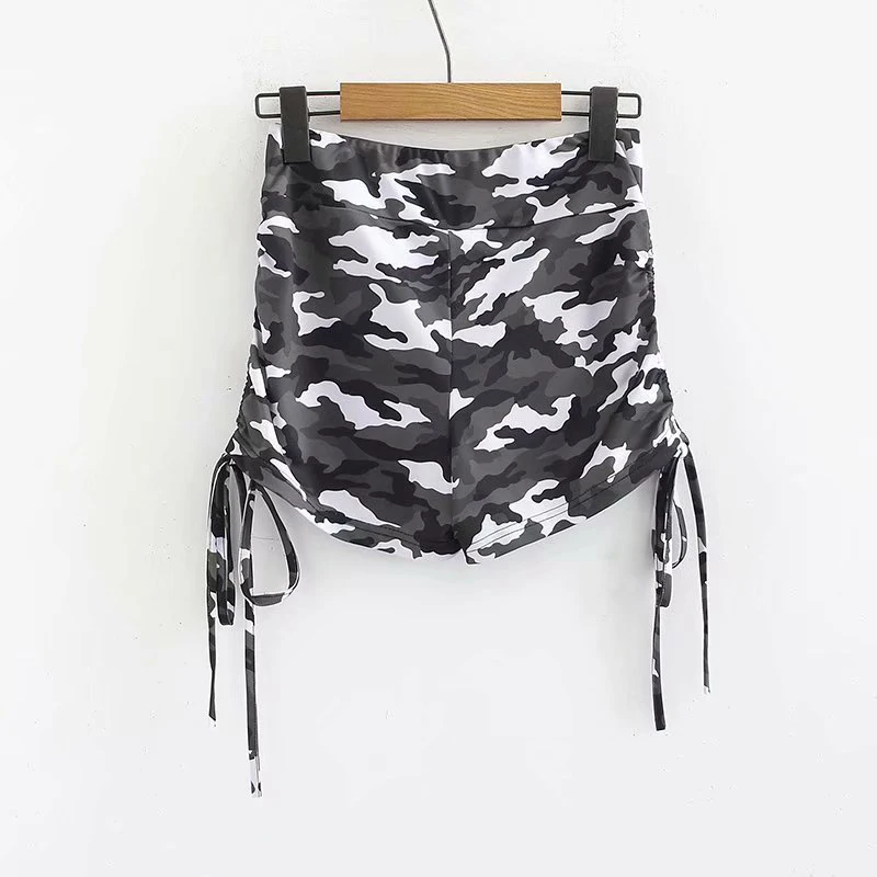 

American Women Casual Sexy Lace Up Design Camouflage 2 Color Women Skunny Street Style Sexy Short
