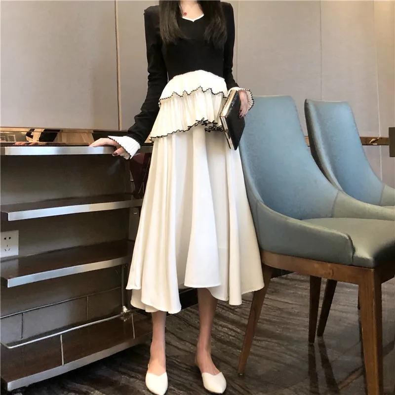 Robe femme модная брендовая дизайнерская женская одежда осенне-зимние платья женское