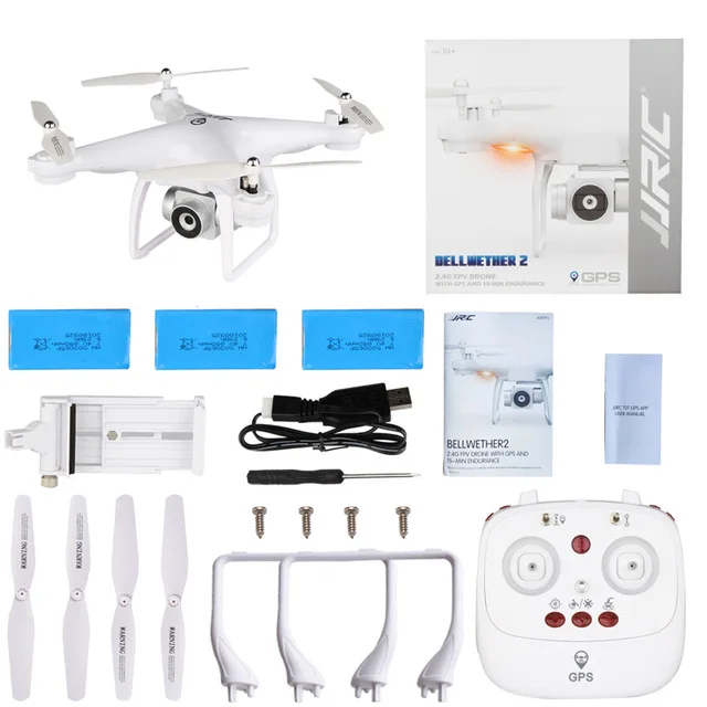 H68G White 3 Battery Дрон JJRC H68G с камерой 1080P gps 5G Wifi FPV Квадрокоптер, Радиоуправляемый вертолет Профессиональный автоматический Квадрокоптер RC - Цвет: H68G White 3 Battery