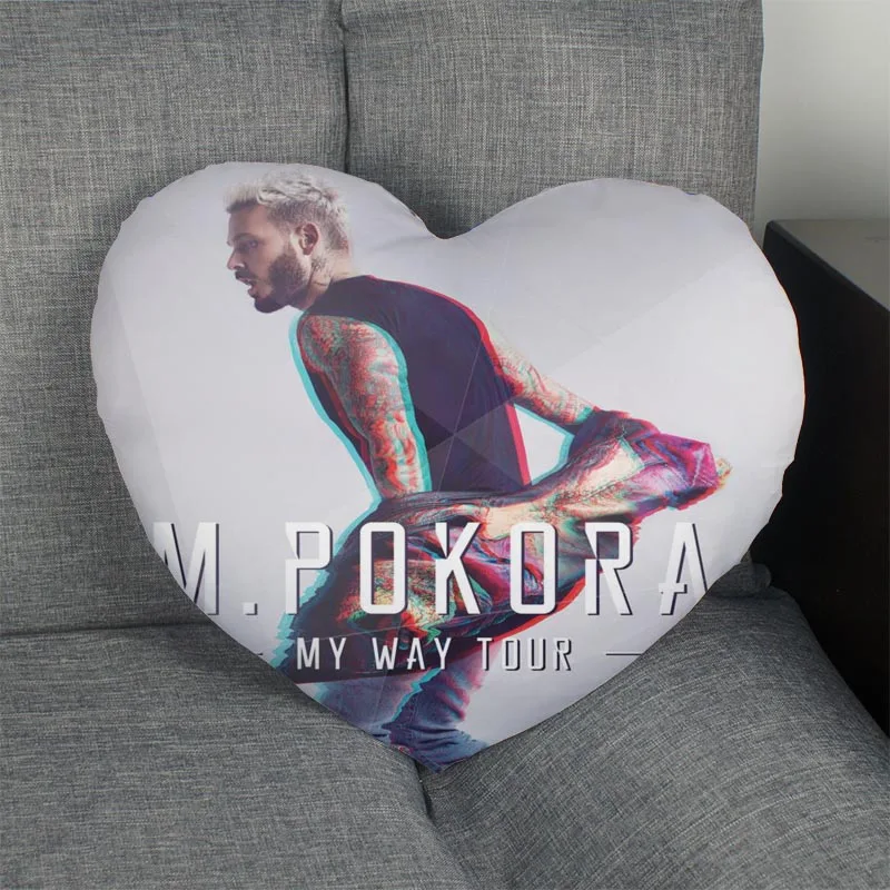 16 Заказная M. Pokora подушка в форме сердечка Наволочка на молнии Обложка свадьба для дома или офиса, декоративные размеры лучший подарок DIY - Цвет: 16