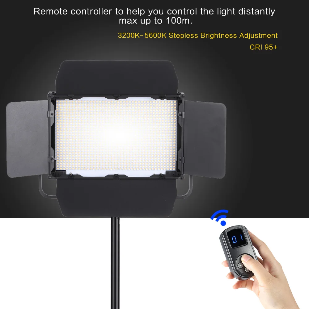 Andoer 1040 шт бисер Светодиодная лампа для освещения видео CRI 95 + 7680LM 5600K DMX512 студийное