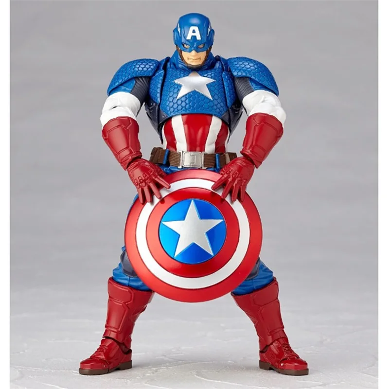 Revoltech серии № 007 Капитан Америка ПВХ фигурка игрушка кукла рождественский подарок для детей 17 см