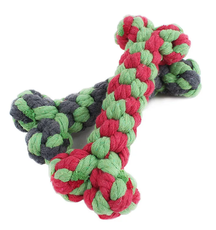 

Dog Toys 1pc 15cm Pet Toys Supplies Cotton Rope Knot Dog Bone Durable Braided Rope Dog Toys For Dogs Honden Speelgoed #751