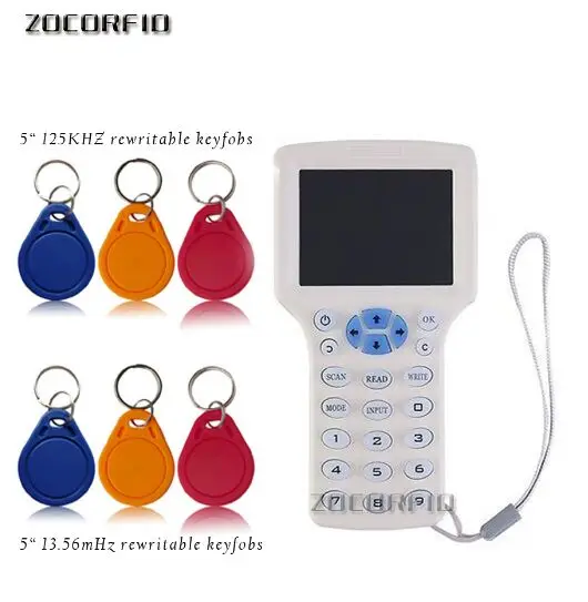 Set of -1 Английский 10 частоты RFID Копир ID IC ридер писатель копия M1 13,56 МГц зашифрованный Дубликатор Программист USB порт - Цвет: Set of -1