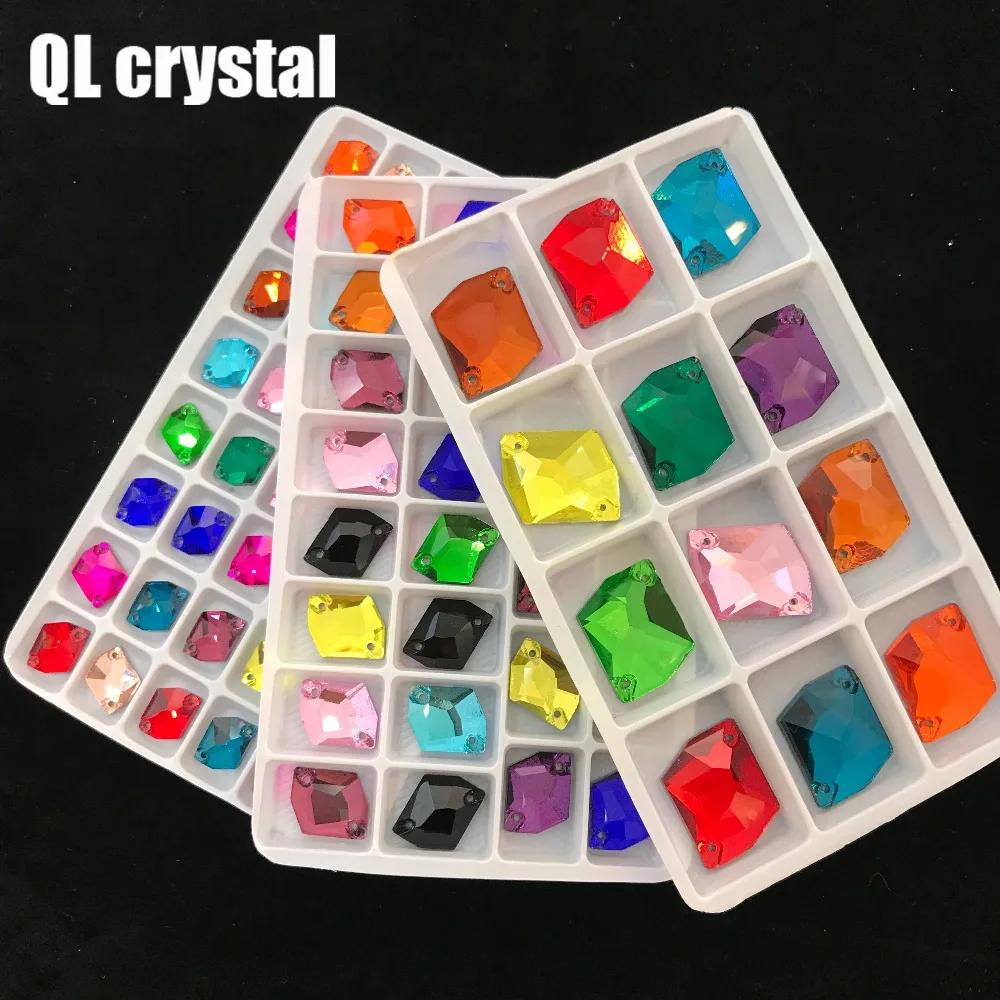 Случайный смешанный цвет специальная форма шить на страз кристалл горный