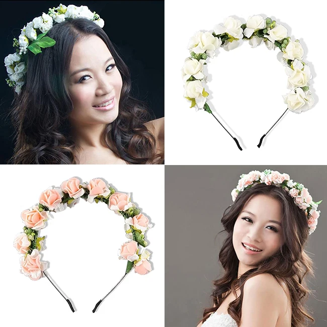 2 шт./лот летняя повязка на голову с цветами Милая Детская в стиле бохо женские