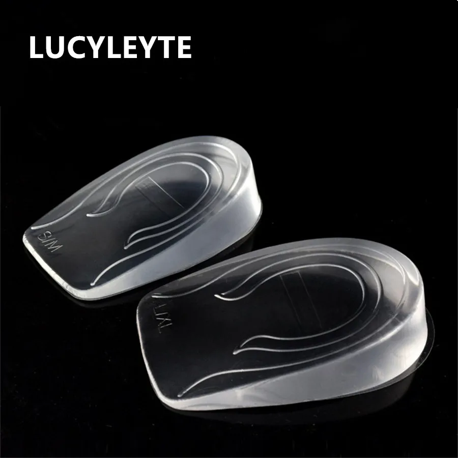 Прозрачный коврик для ног LUCYLEYTE Силиконовая полоска от натирания на пятку эластичный уход половина стелька, смягчающая Подкладка Высота стельки увеличение 0,8/2/3 см