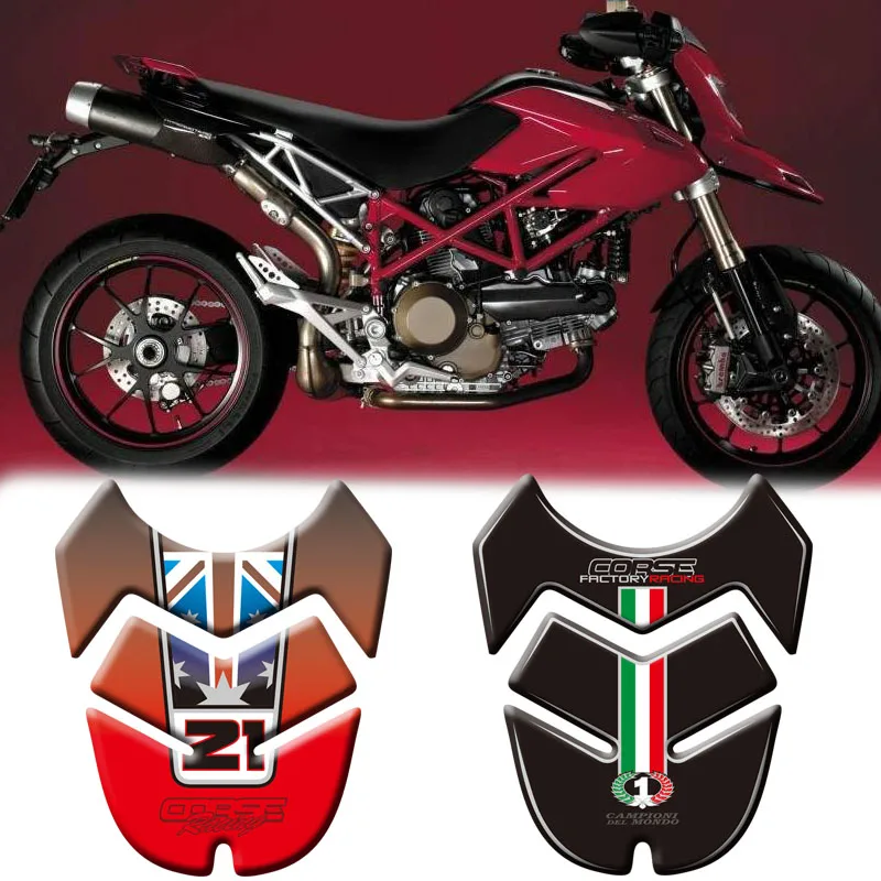 Мотоцикл 3D топливный бак Pad защитные наклейки для Ducati Hypermotard 796 1100 2007-2012