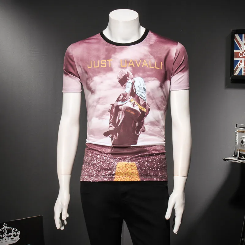 

Personal character motorcycle pattern digital print short sleeve t shirt Summer 2018 New quality cotton fancy t shirt men M-XXXL