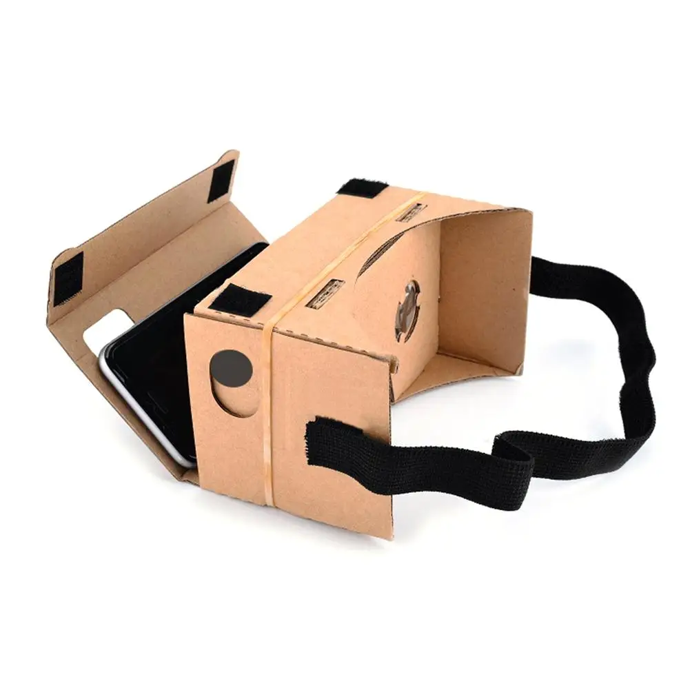 Brown Виртуальная реальность DIY картонные 3D VR очки Бумажные Очки виртуальной реальности 3D очки смартфон шлем гарнитура объектив VR коробка#42 - Цвет: Brown