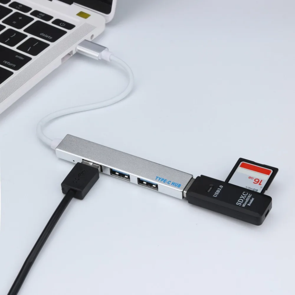 Новое прибытие высокое качество тип c до 4 usb хаб экспандер ультра тонкий мини порт
