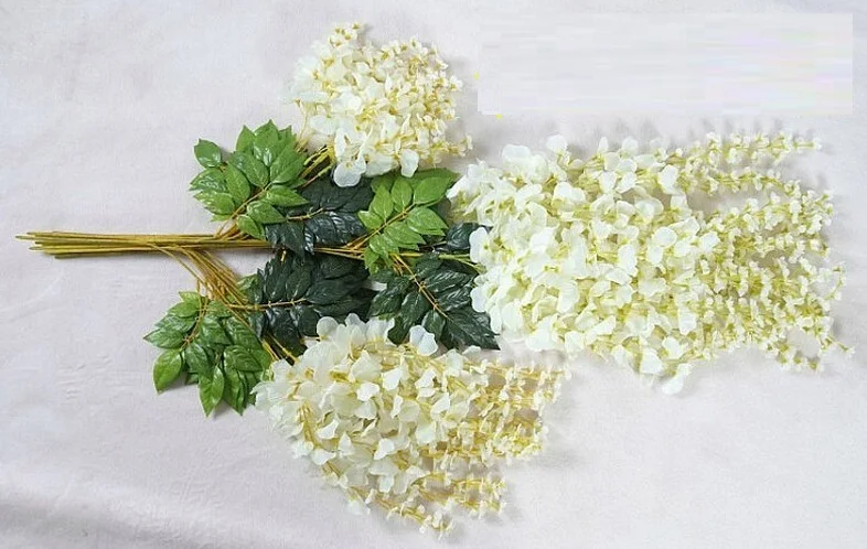 

12pcs Silk Flower Artificial Flower Wisteria Vine Rattan Wedding Centerpieces Decorations Bouquet Garland Home Ornament