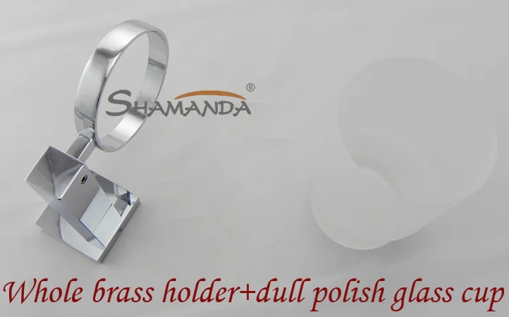 Free Shipping Single Tumbler Holder Toothbrush Cup Brass Base with Chrome finish+Glass Bathroom Accessories-94012 |