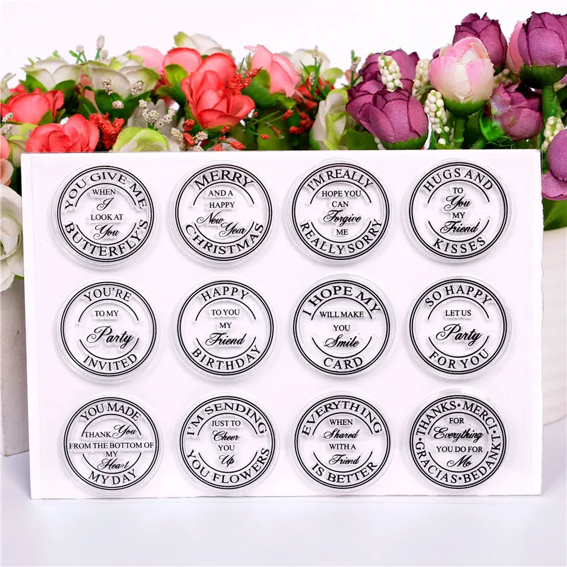 Английский резиновый силиконовый прозрачный штамп для transparтампонов прозрачная