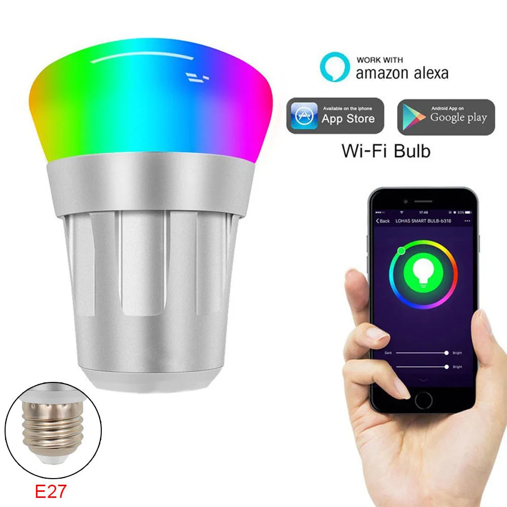 SHGO-Wi-Fi Slimme лампа Dimbare Veelkleurige Led-lampen voor Amazon Alexa Google Thuis ALI88 | Освещение
