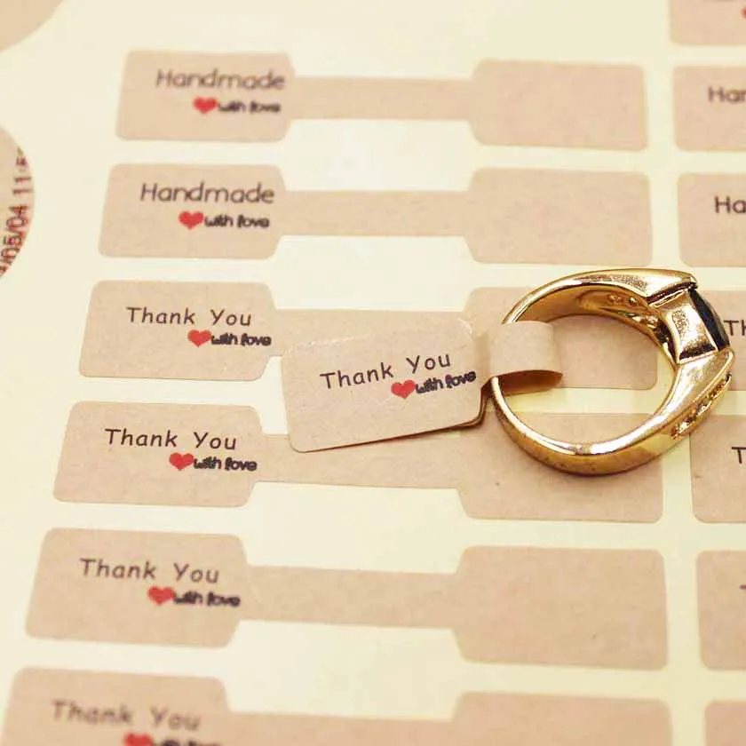 1000 шт винтажная самоклеящаяся наклейка спасибо этикетки Белый/крафт Ручной
