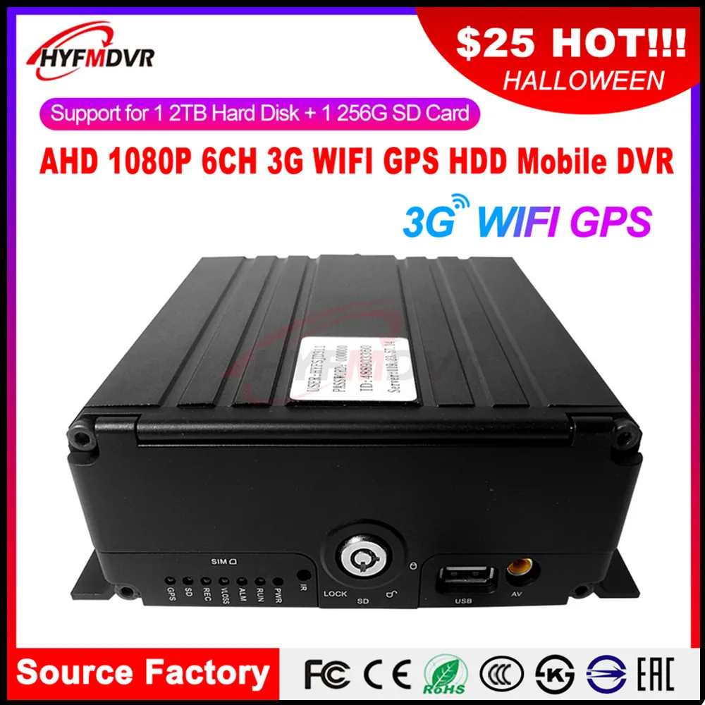 direct sales spot sd hard disk cycle recording ahd 720p megapixel 3g gps wifi mobile dvr passenger car boat off road vehicle free global shipping