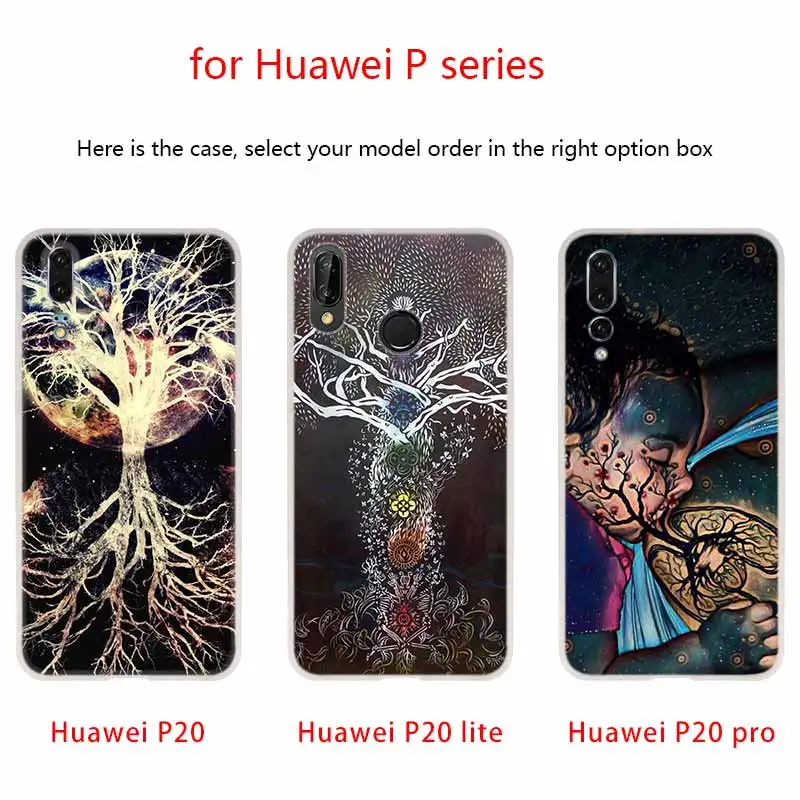Мягкий силиконовый защитный чехол для Huawei P50 P40 P30 P20 Pro P10 Lite P Samrt Z 2020 2019 с деревом