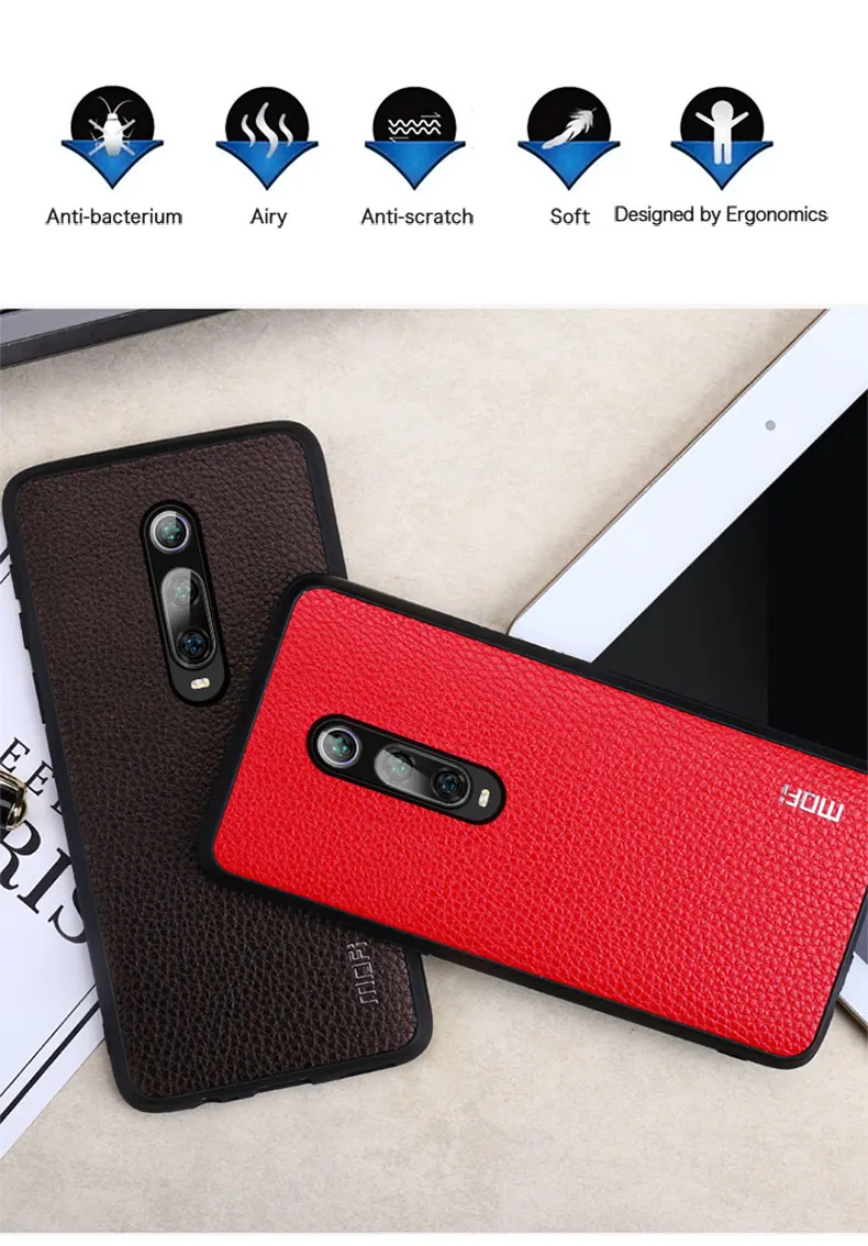 K20 чехол для Xiaomi Redmi K20 Pro чехол Mofi для Xiaomi Mi9T pro Чехол из искусственной кожи протектор деловой стиль коричневый красный черный