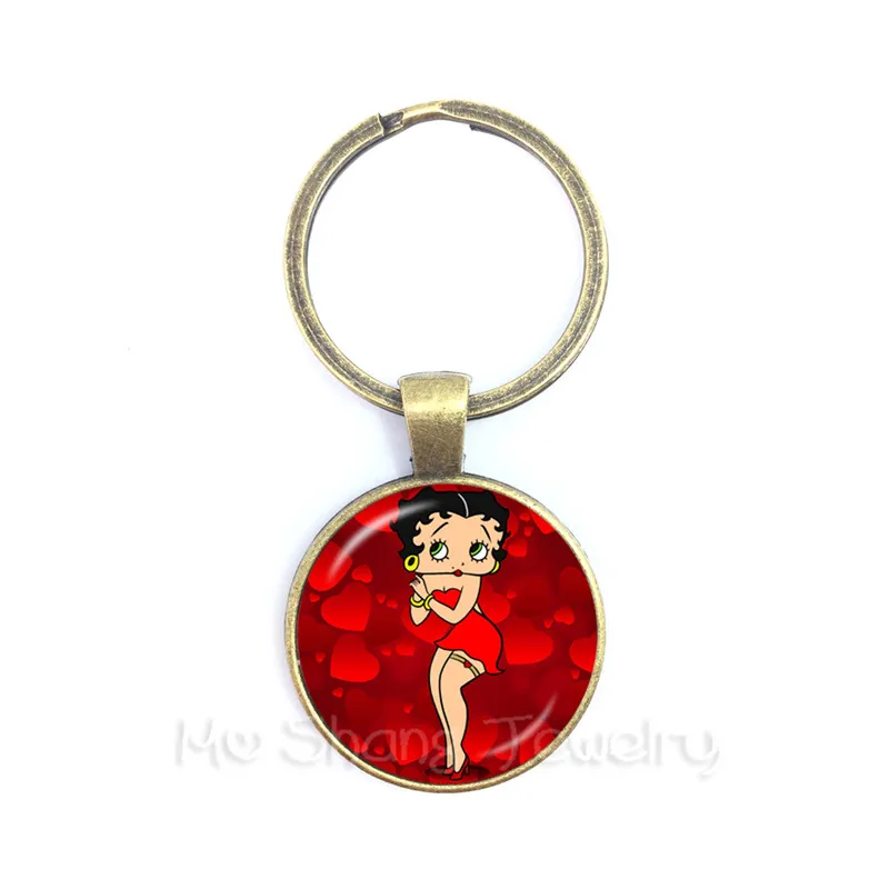 6 2018New Сексуальная Betty Boop серия стекло, кабошон брелок ручной работы пряжка для рюкзака подарок Ior Friend - Цвет: 6