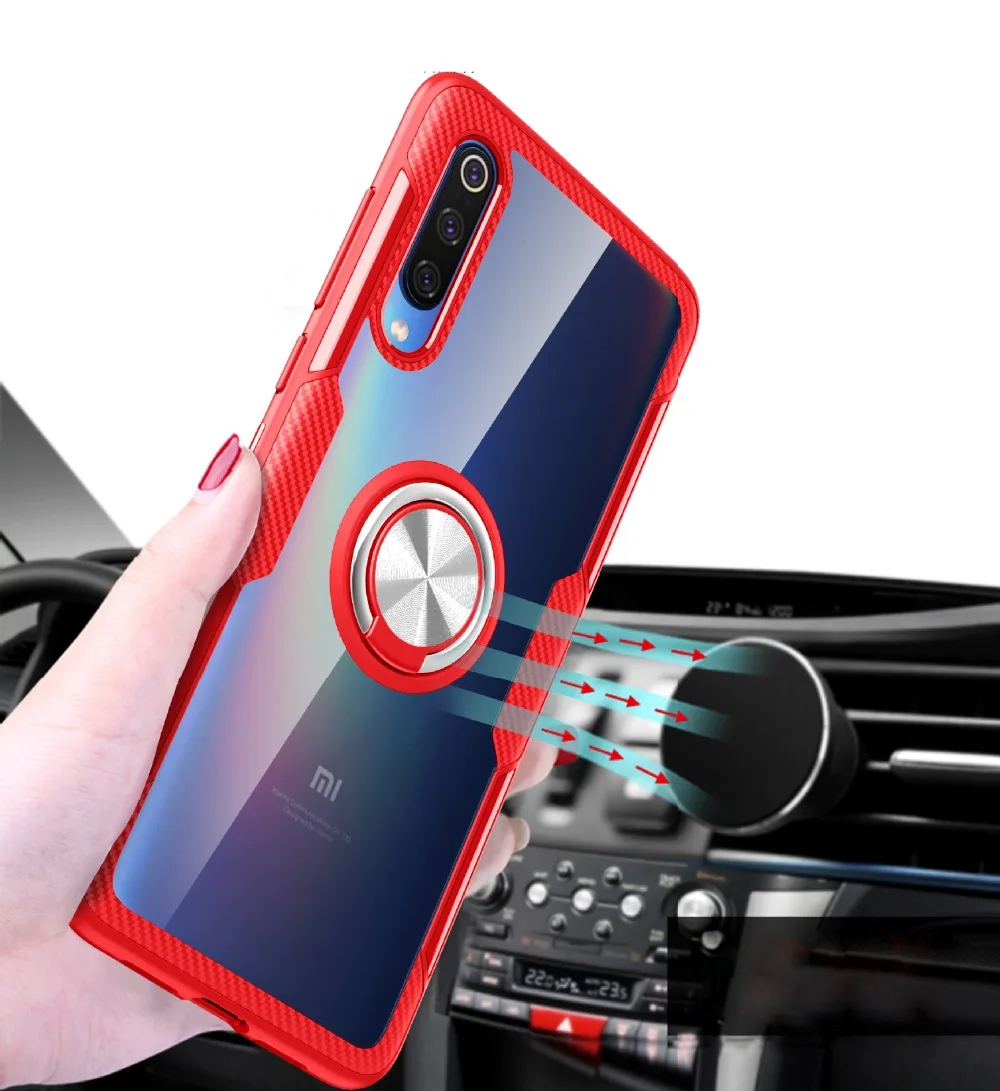Xiaomi mi 9 чехол, мягкий силиконовый бампер, прозрачная задняя крышка для xiaomi mi 9, магнитный автомобильный держатель, кольцо для xiaomi mi 9 SE чехол s m9