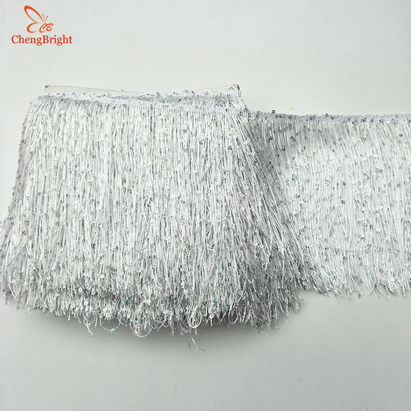 CHENGBRIGHT 1 ярд 20 см широкие пайетки кружевная отделка бахрома кисточка для
