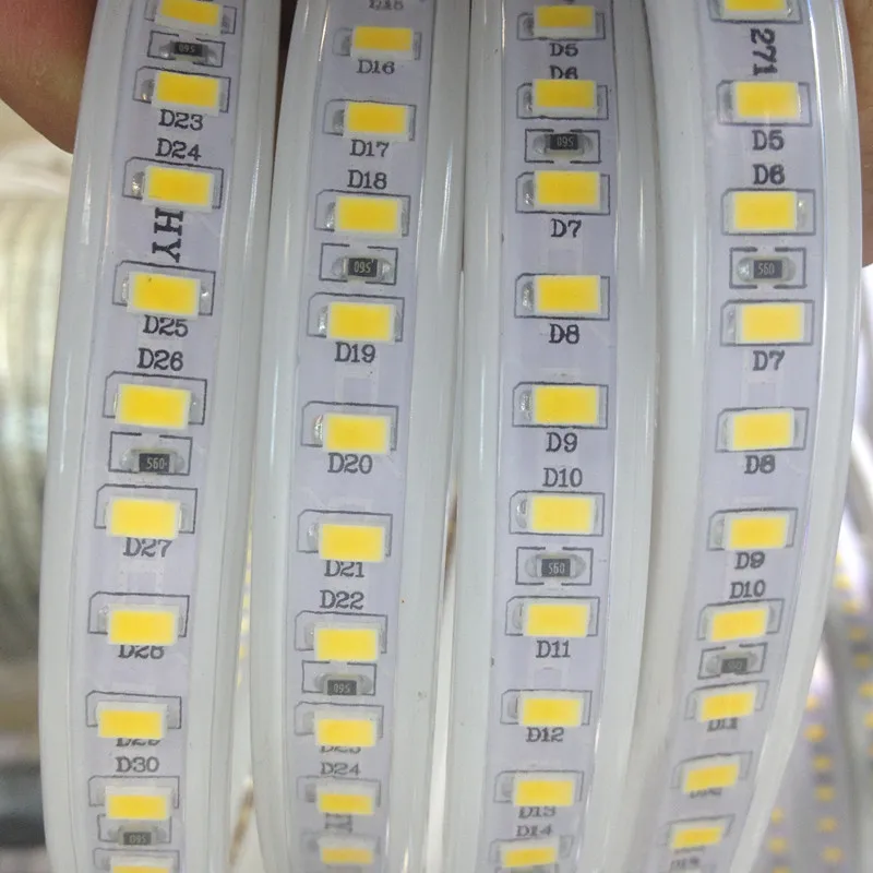 Светодиодные ленты 5630 водонепроницаемые кухонные Tiras гибкие SMD 120led/m Line 220V