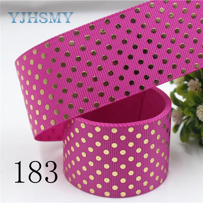 C-171005-183-600 YJHSMY C-171005-156 38 мм 5 ярдов чистая Золотая фольга Ленты Термотрансферная печать grosgrain Свадебные аксессуары своими руками материалы - Цвет: C-171005-183-600