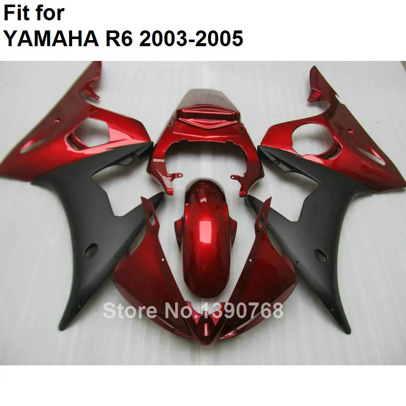 

Hot sale fairings for Yamaha YZF R6 2003 2004 2005 wine red black body work parts fairing kit YZFR6 03 04 05 BC25