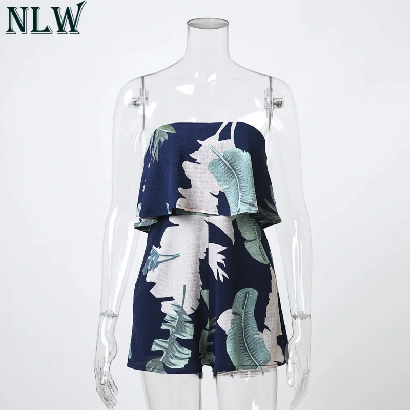 NLW Белый Boho печати комбинезоны для девочек без бретелек летнее шифоновое боди 2018