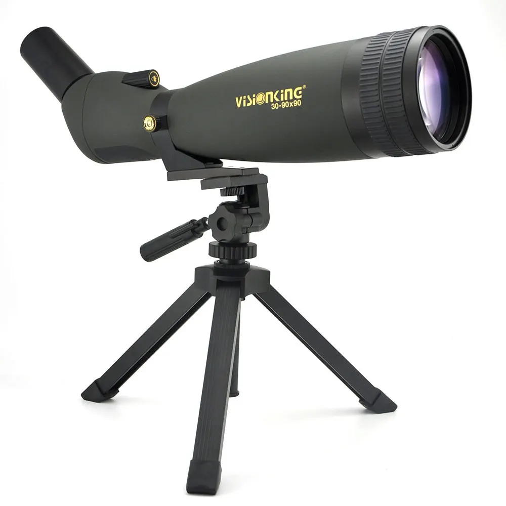 Visionking 30-90X90 телескоп угловой водонепроницаемый Зрительная труба Открытый Туризм Наблюдение за птицами портативный HD монокуляр со штативом