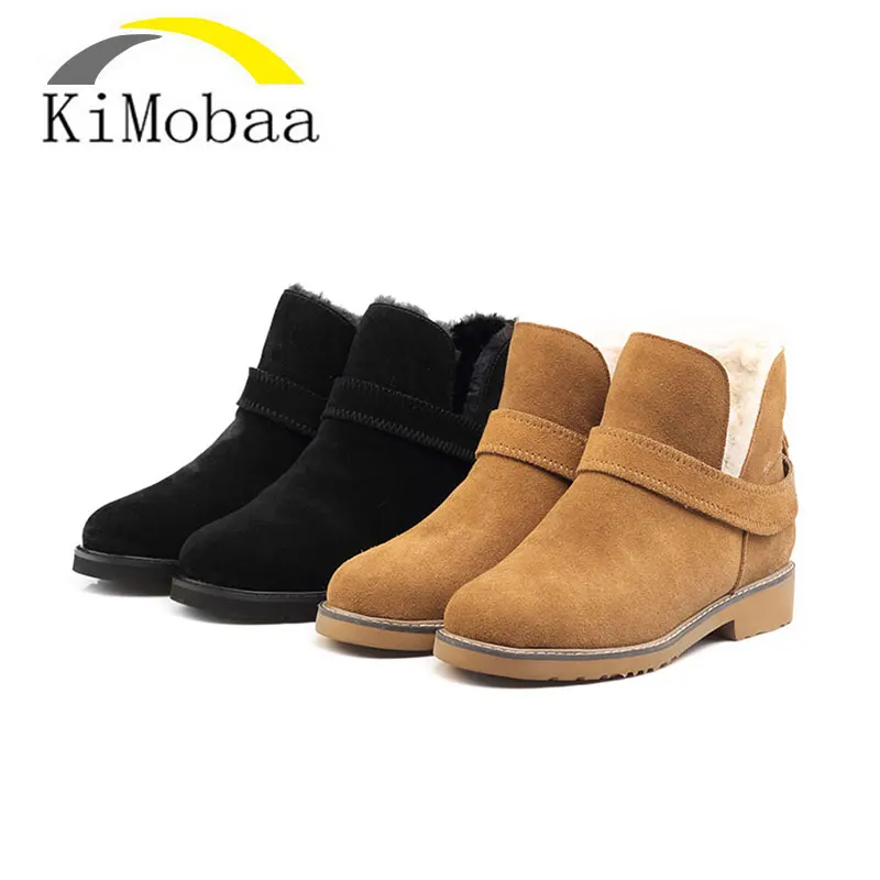Kimobaa Mujer Chaussure/Женские зимние ботинки ручной работы сезон 2017 г. Для женщин шерсть