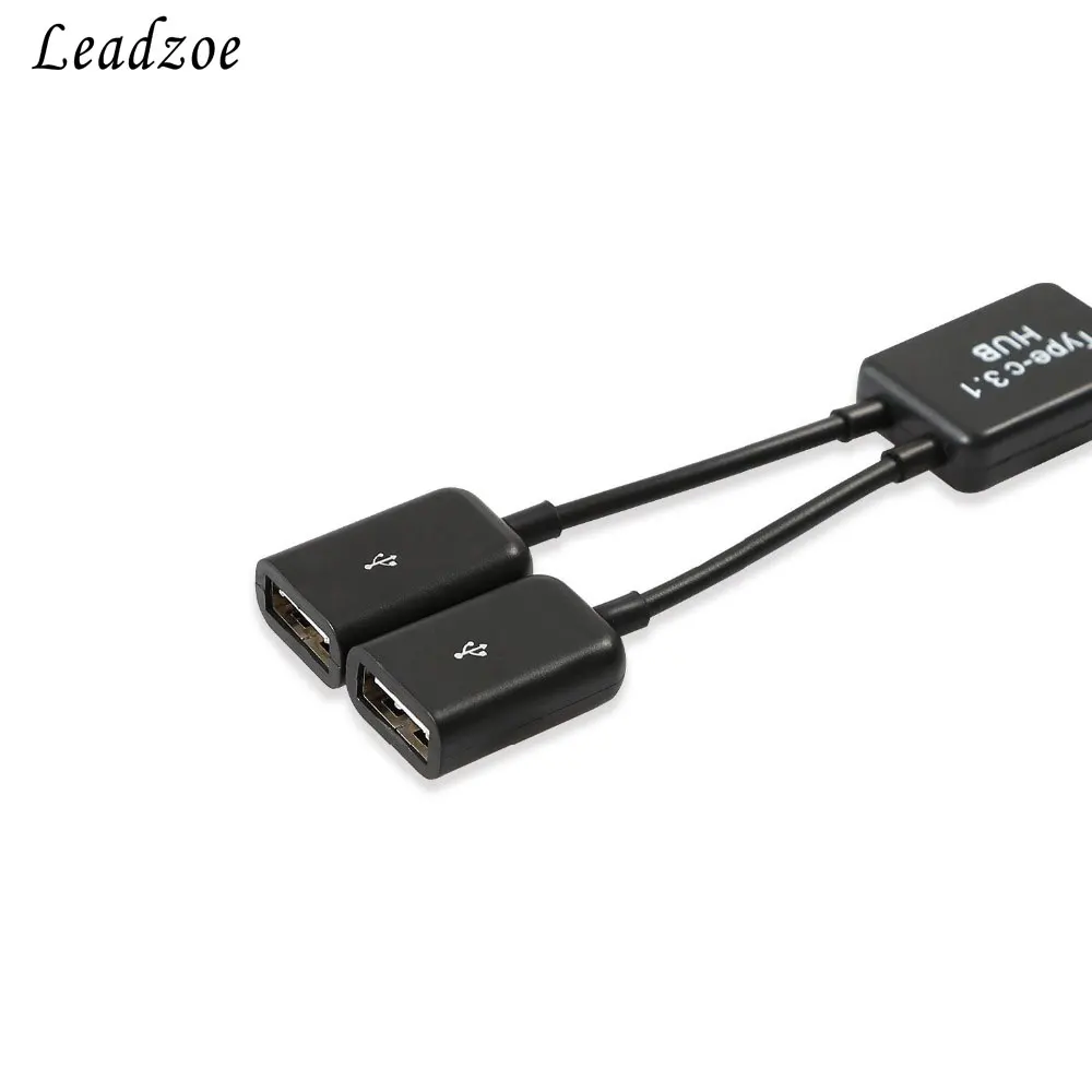USB C концентратор Leadzoe 3 1 Тип на двойной 2 порта адаптер для Macbook PC ноутбук компьютер
