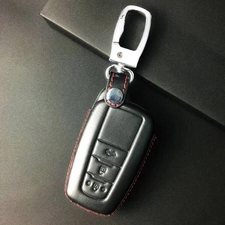 

Автомобильный держатель для ключей из натуральной кожи 4D, чехол, оболочка для Toyota Camry Corolla 2018, C-HR CHR Prado, 3 кнопки, ключ