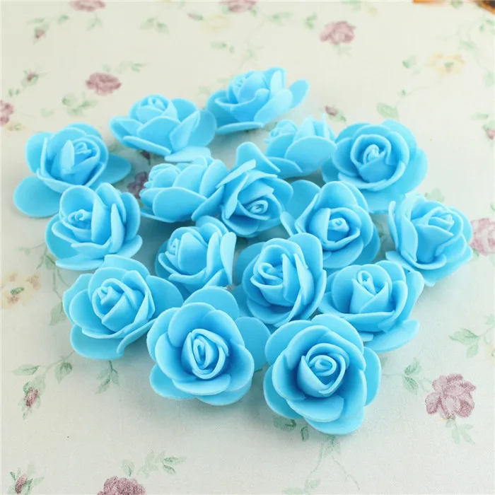 A10 Blue 20 шт. 3,5 см мини ПЭ пены розы искусственные головки цветов для DIY венки Аксессуары свадебные украшения вечерние ручной работы подарок ремесла - Цвет: A10 Blue