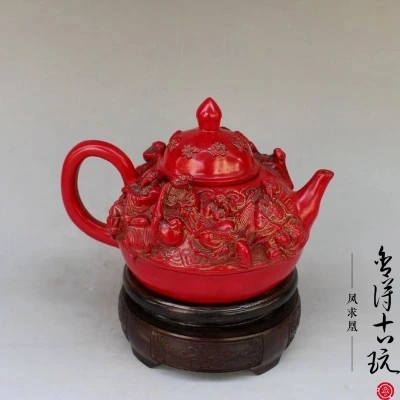 

Imitating Red Coral (Baxian. Water Pot) Decorative Home Crafts