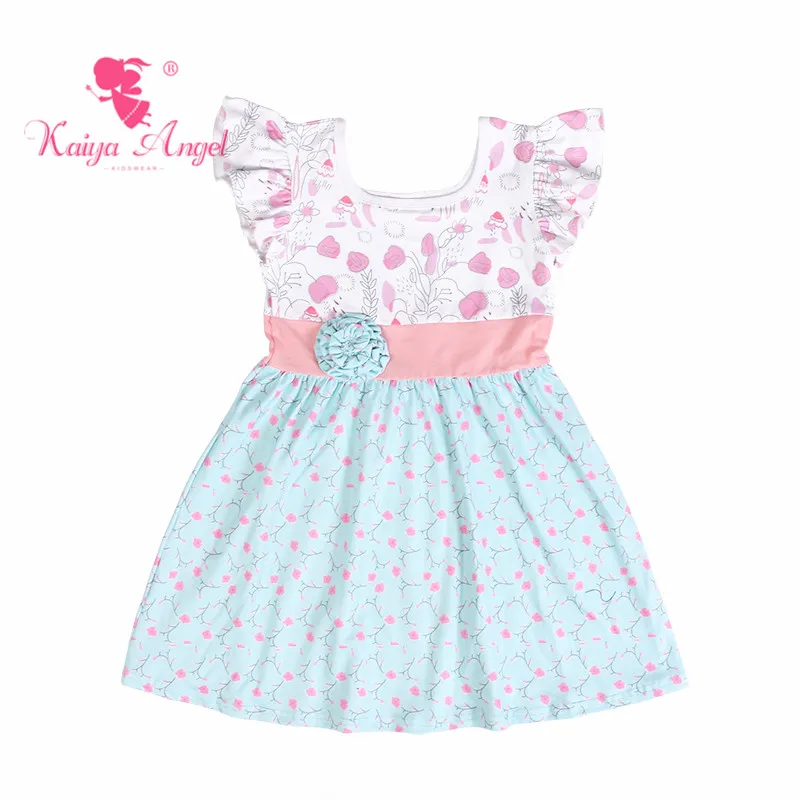 Kaiya Angel/летнее платье с цветочным рисунком для маленьких девочек розовое
