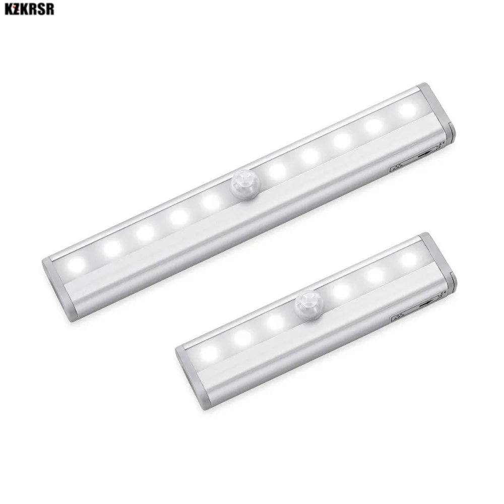 

6/10 LED Under Cabinet Light PIR Motion Sensor Lamp 98/190mm home lighting for Wardrobe Cupboard Closet Kitchen night light