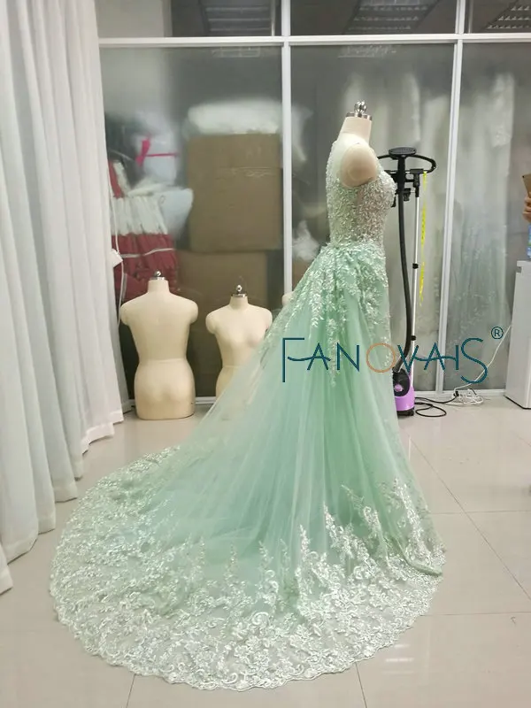 Мятно-зеленые кружевные вечерние платья со съемной юбкой Sexy Green Formal Special Occasion Dresses