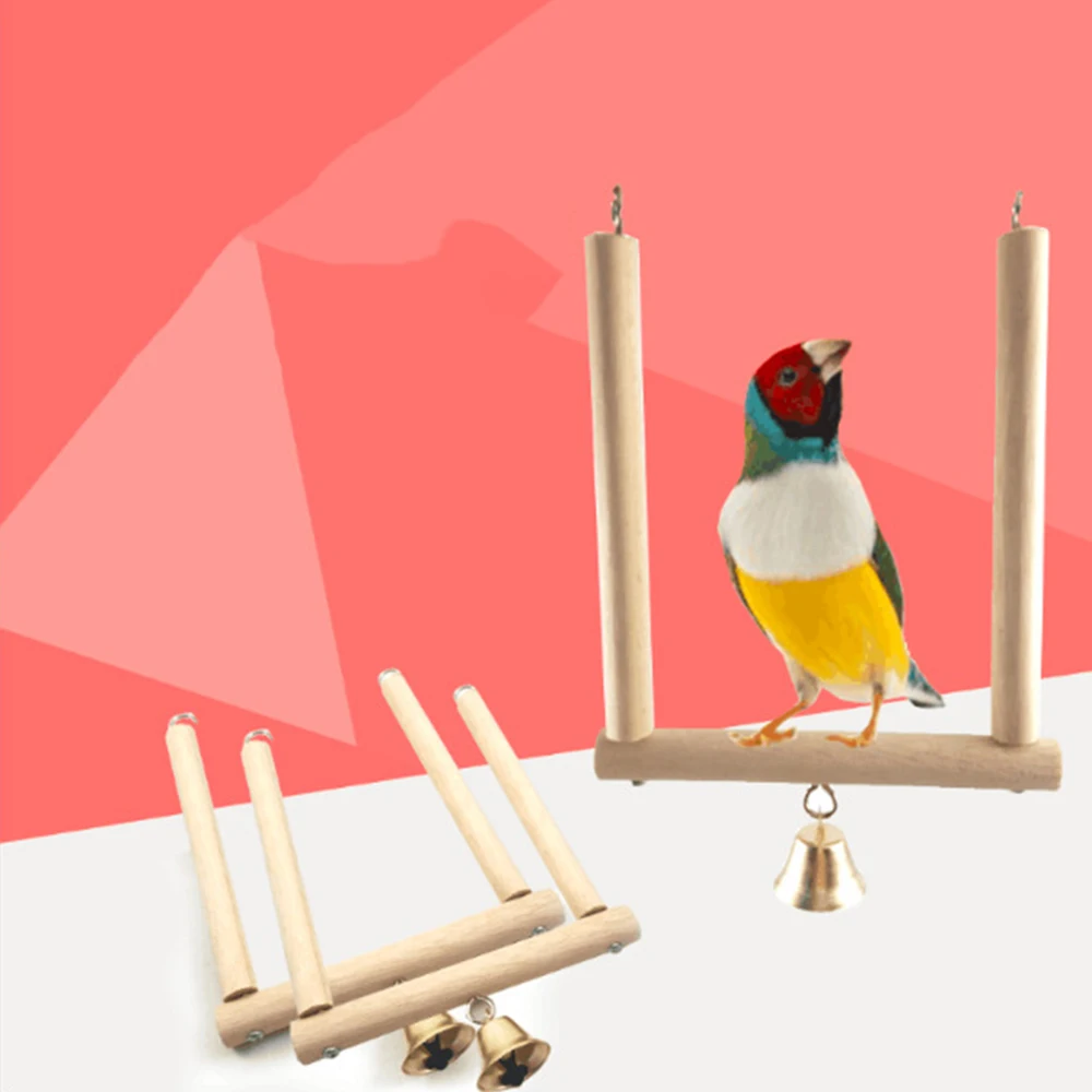Качели для птиц из натурального дерева Budgie игрушка клетчатой птицы в канарском