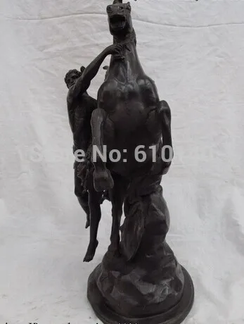 16 Западная Классическое ИСКУССТВО Медь Бронза Человек Тянуть Fly Верховая
