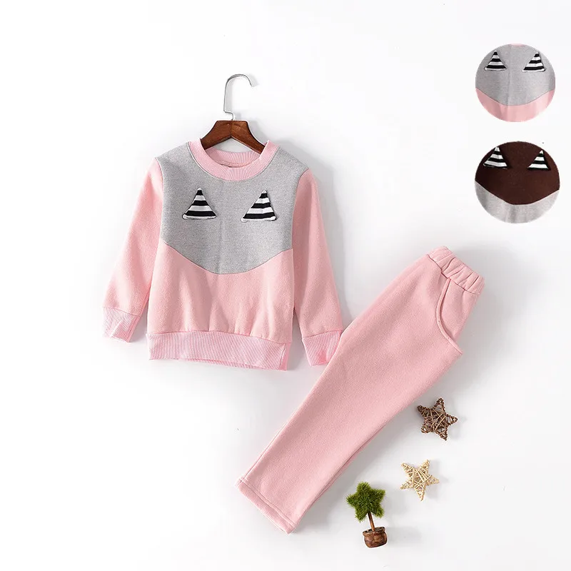 

V-TREE Fleece Girls Clothing Set Winter Warm Sport Suit For Boys Toddler Tracksuit Shirt+pants Baby Clothes Sets 2-8 Years