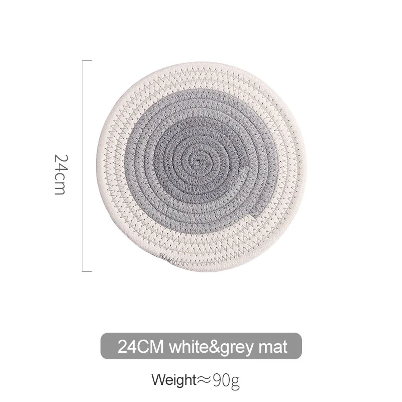 White-Grey 4 шт./лот столовых дома коврик для обеденного стола хлопок утолщенный коврик модные салфетки под столовые принадлежности Чаша Pad подставки жар-стойкий стол коврик - Цвет: White-Grey