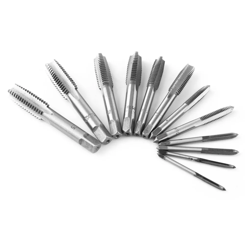 

12Pcs/set Metric Hand Screw Wrench Drill Set Straight Flutes M3/M4/M6/M8/M10/M12 Durable Wholesale Hand Tap Drill Wire Tapping