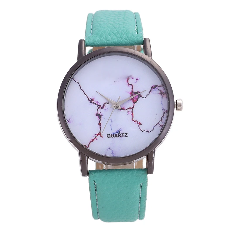 Модные простые женские кварцевые часы с черным циферблатом кожаным ремешком и из